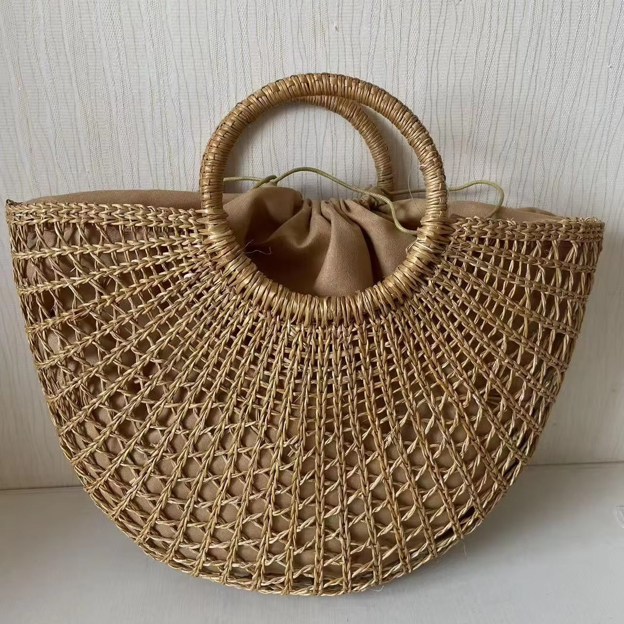 RIMAL Large Vacation Straw Bag | حقيبة رمال للعطلات